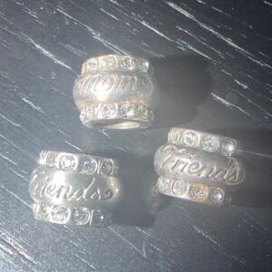Brighton Friends Mom Lot of 3 Bead Charm Retired Vintage